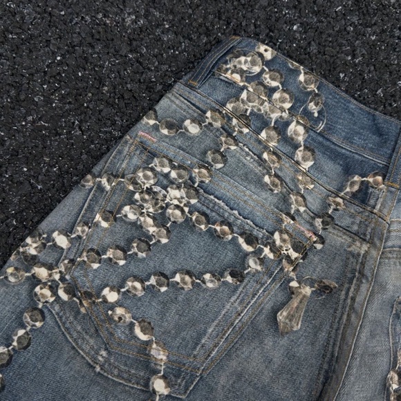 Acne Studios 3D printed crystal bow printed jeans - Picture 4 of 7